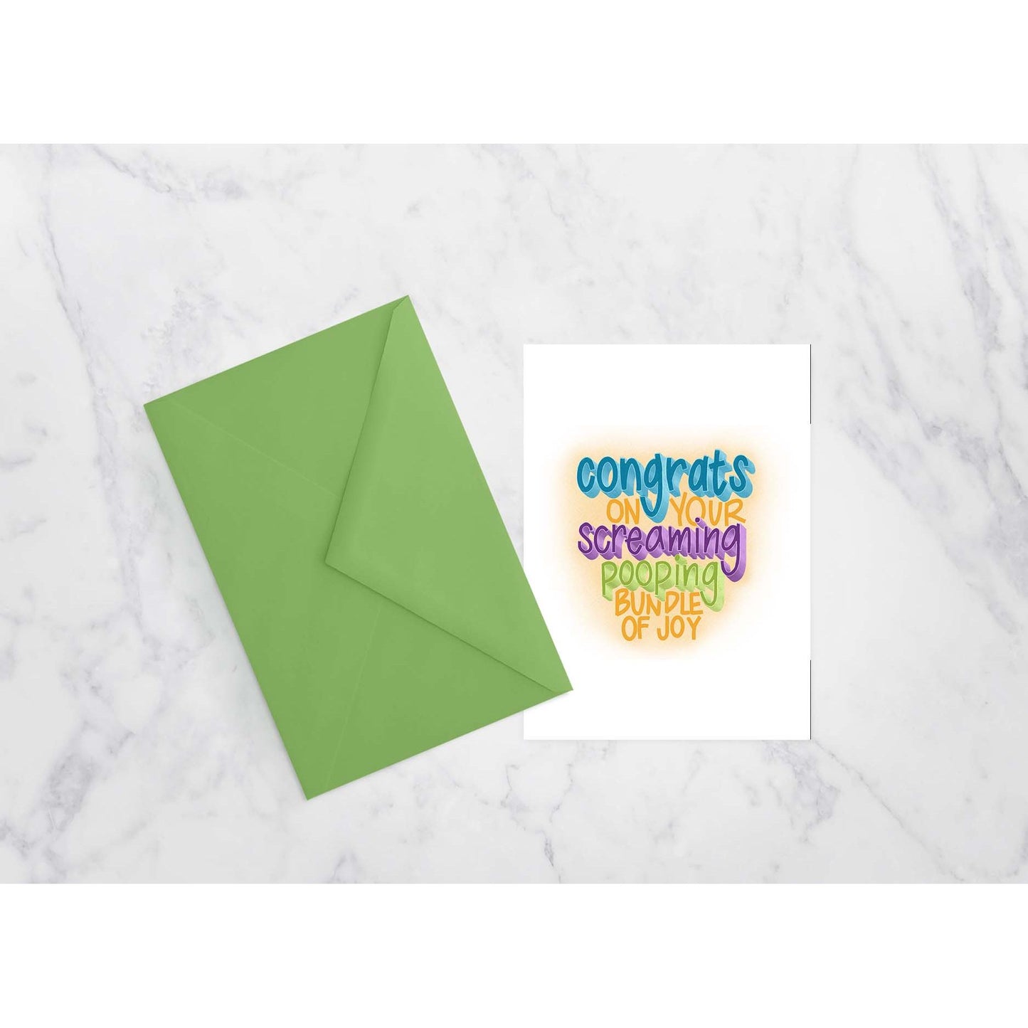 Congrats on Your Screaming Pooping Bundle of Joy - Greeting Card | new baby, congratulations, funny card
