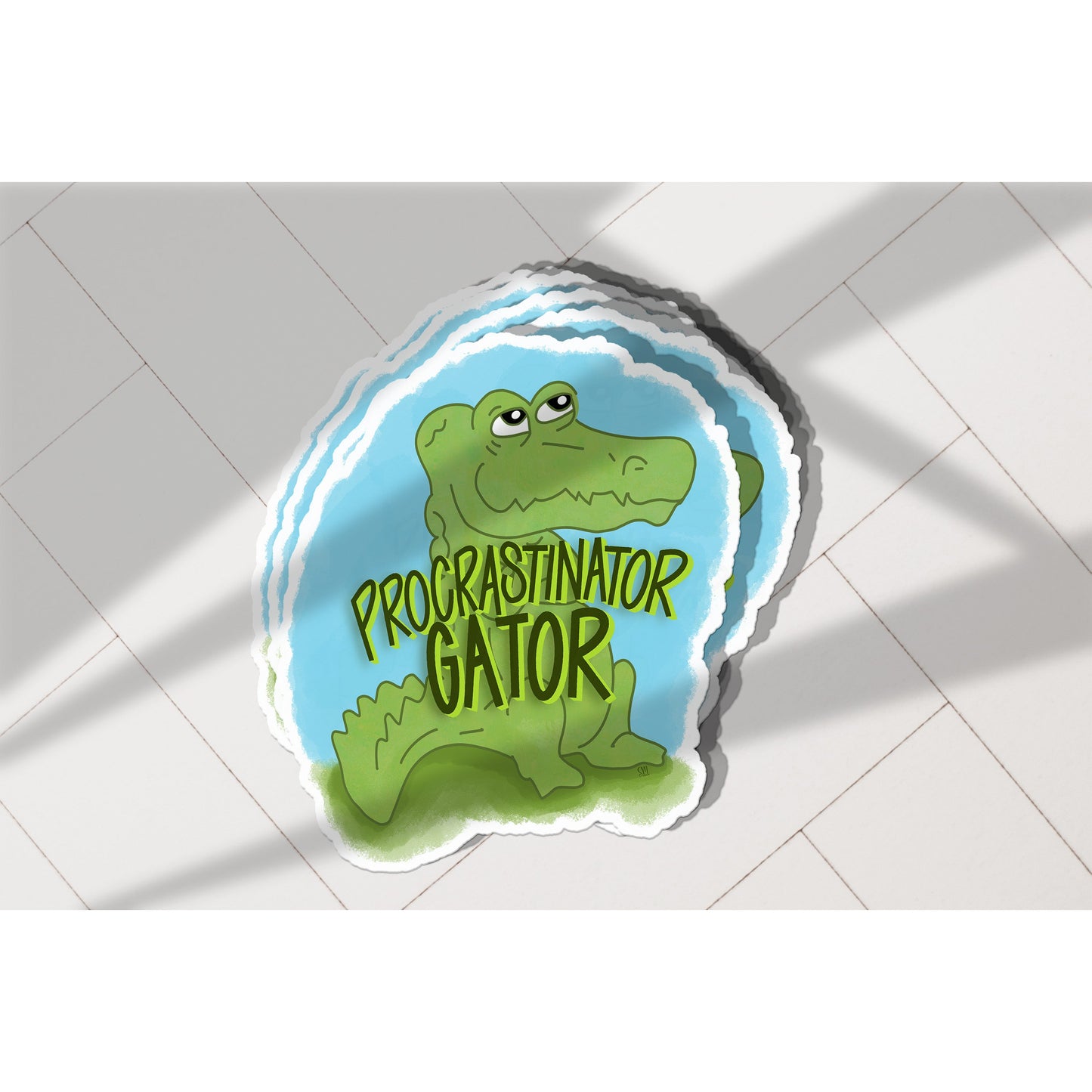Procrastinator Gator Vinyl Sticker