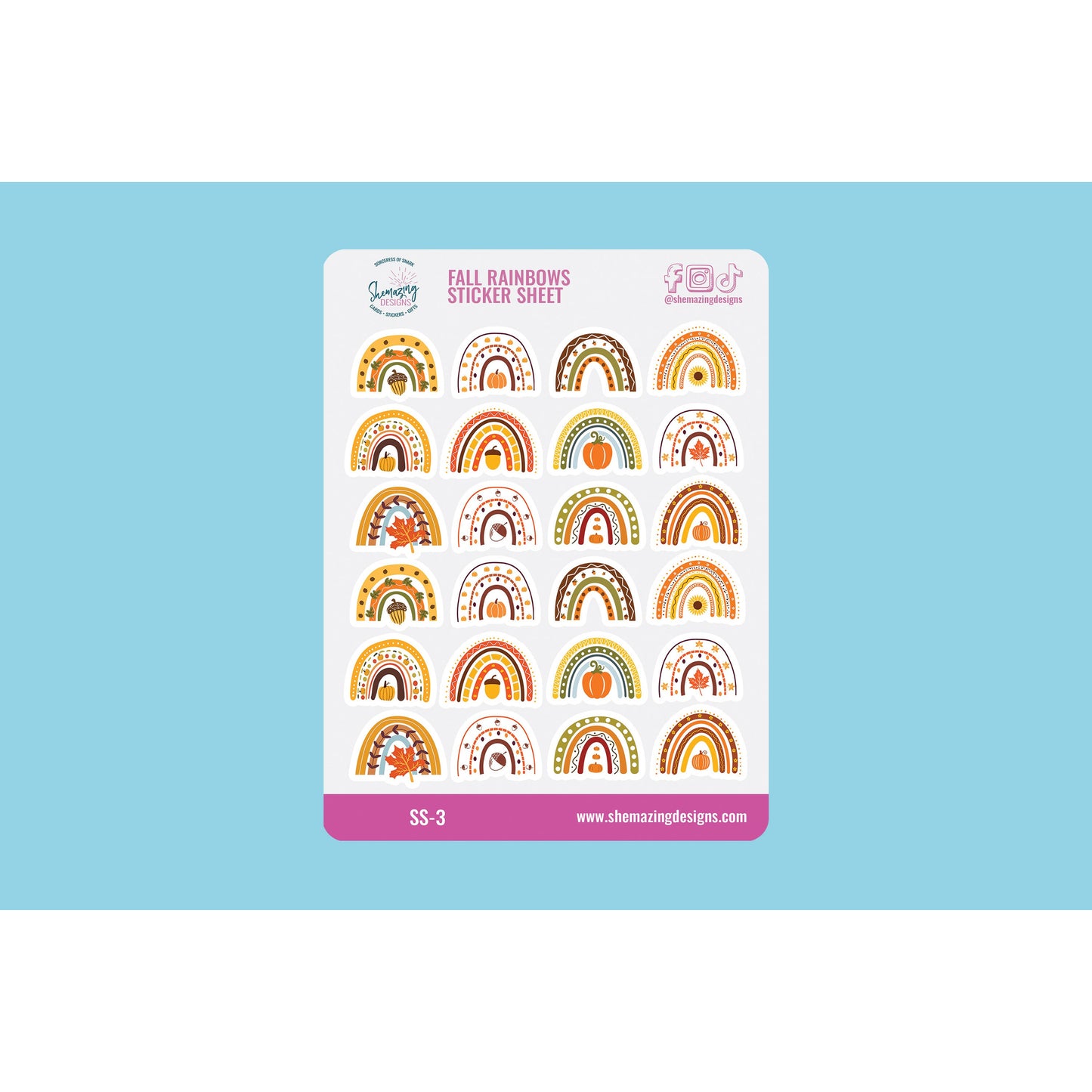 Fall Rainbows Sticker Sheet