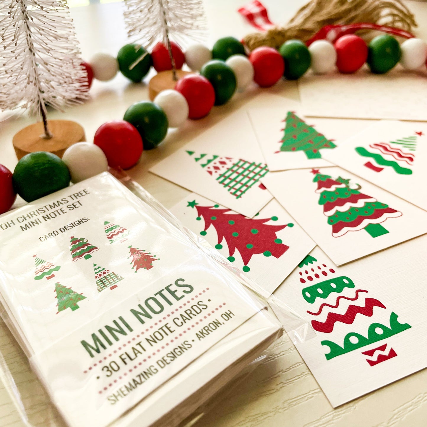 Oh Christmas Tree (Red-White-Green) - Mini Note Set