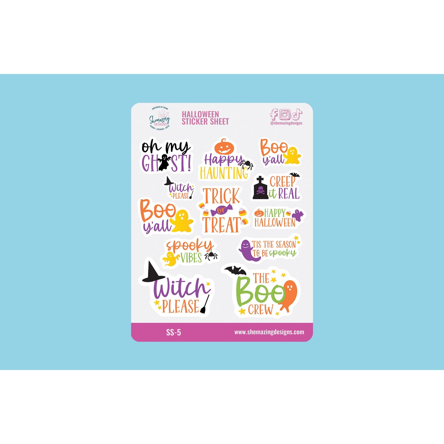 Halloween Phrases Sticker Sheet