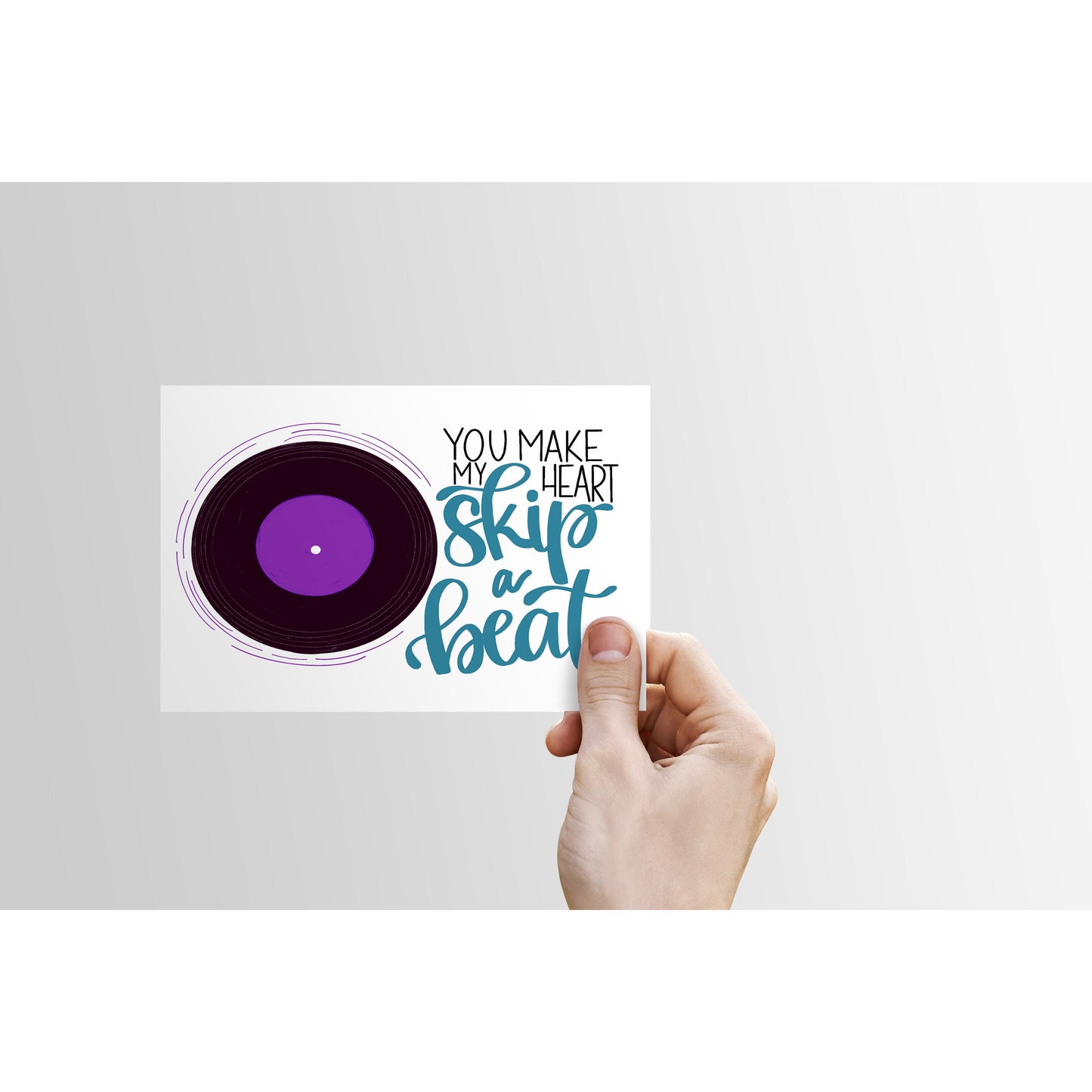 You Make My Heart Skip a Beat - Greeting Card | Love, 80s theme, vinyl record