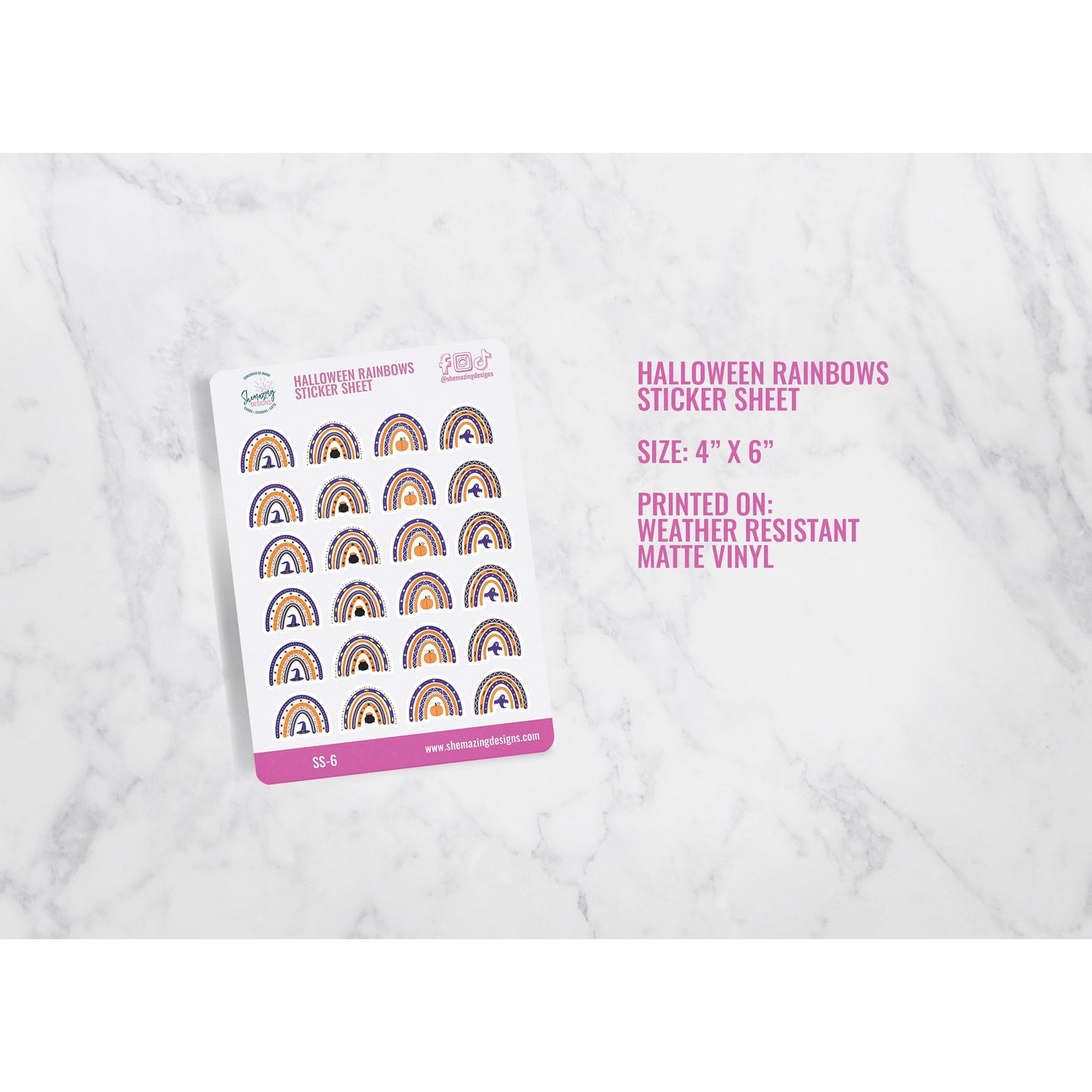 Halloween Rainbows Sticker Sheet