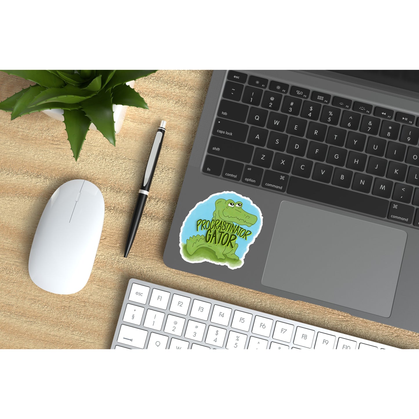 Procrastinator Gator Vinyl Sticker