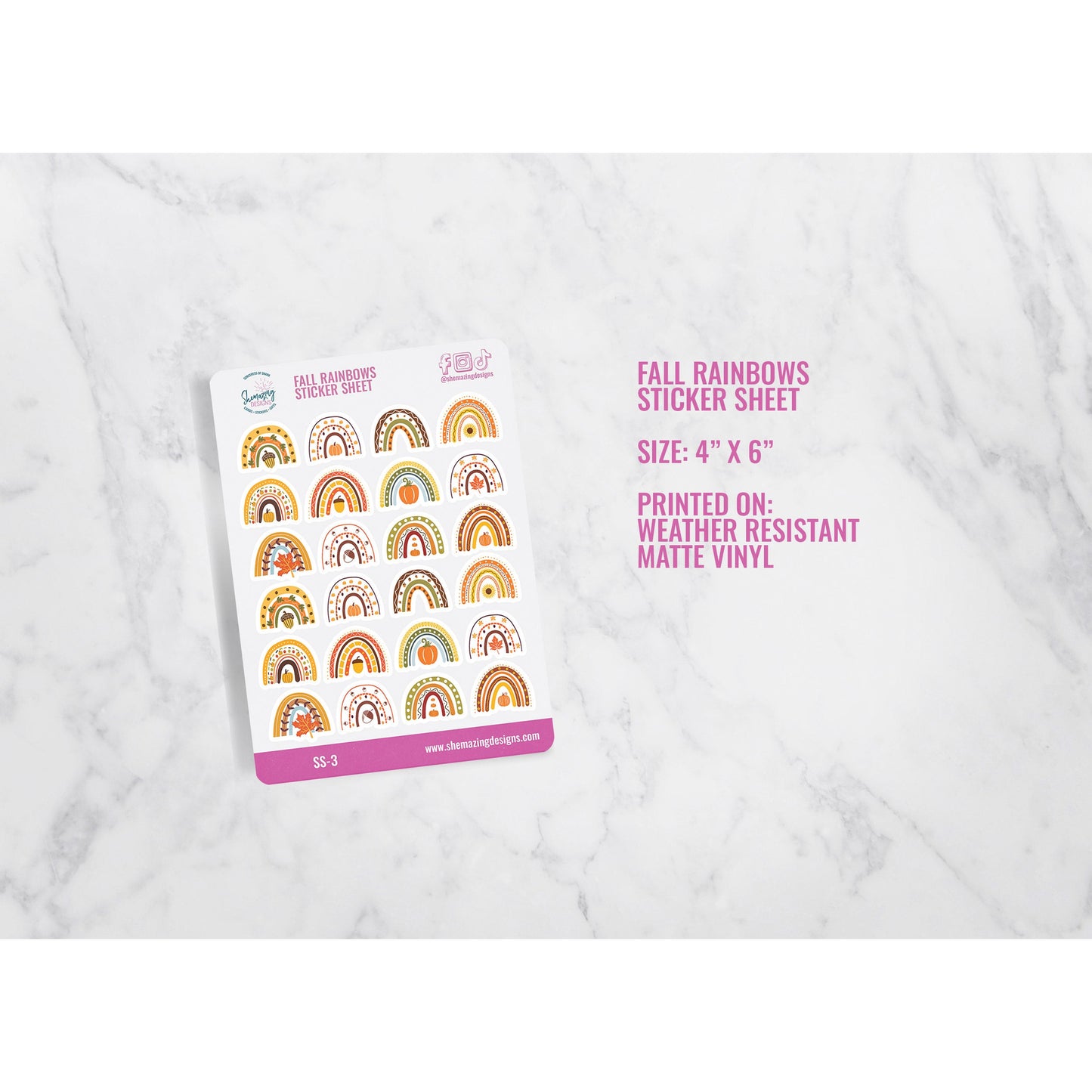 Fall Rainbows Sticker Sheet