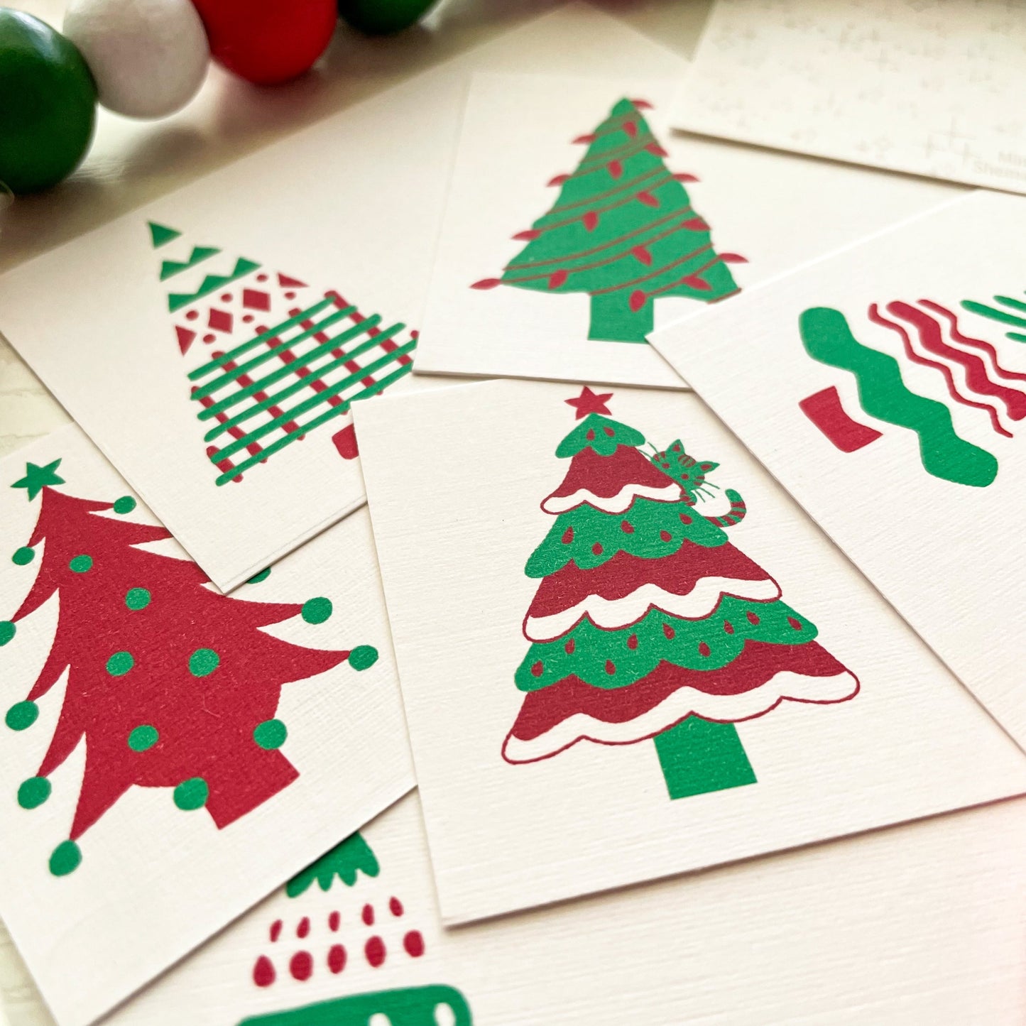 Oh Christmas Tree (Red-White-Green) - Mini Note Set