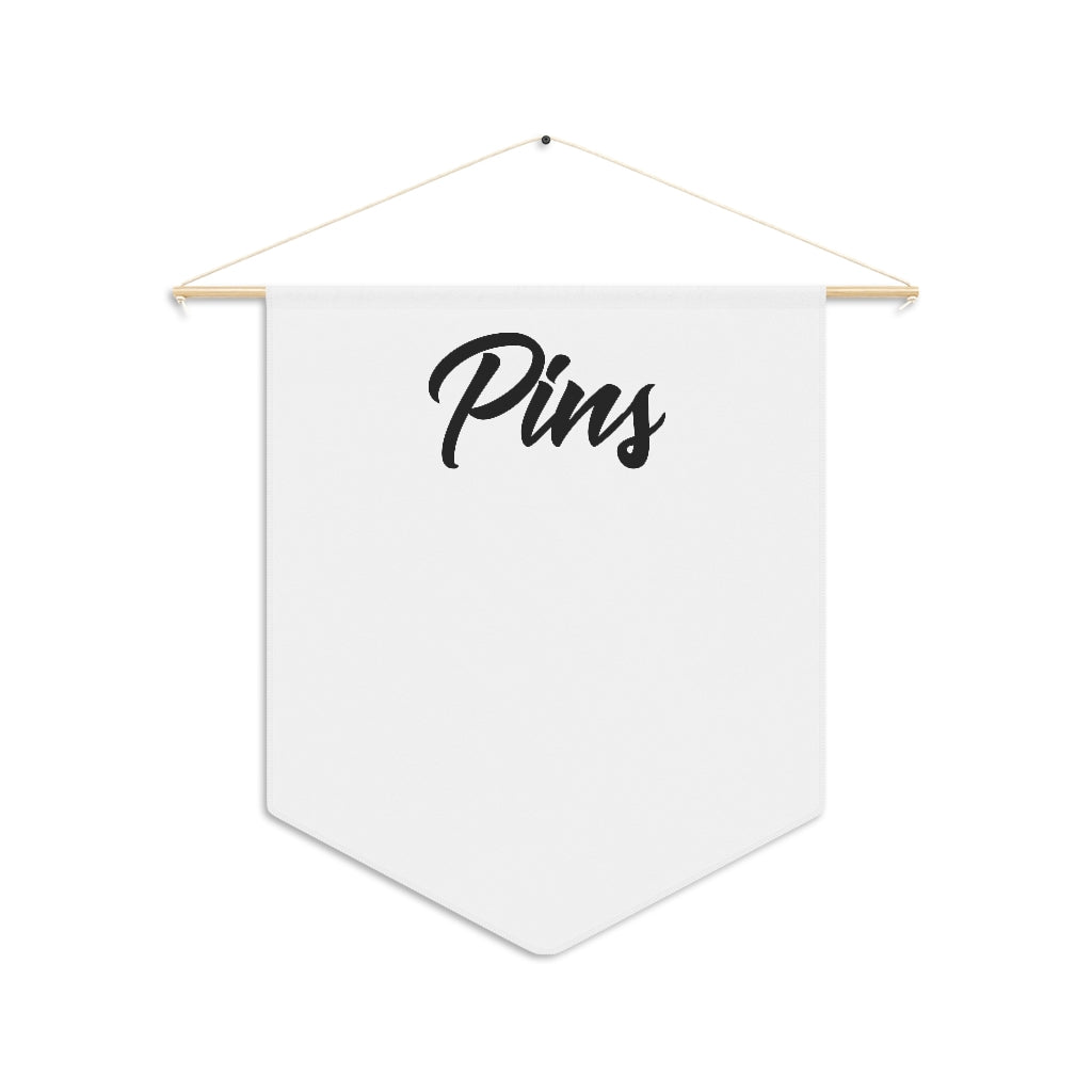 Pin Pennant - enamel pin display badge holder flag (white) - 18 x 21