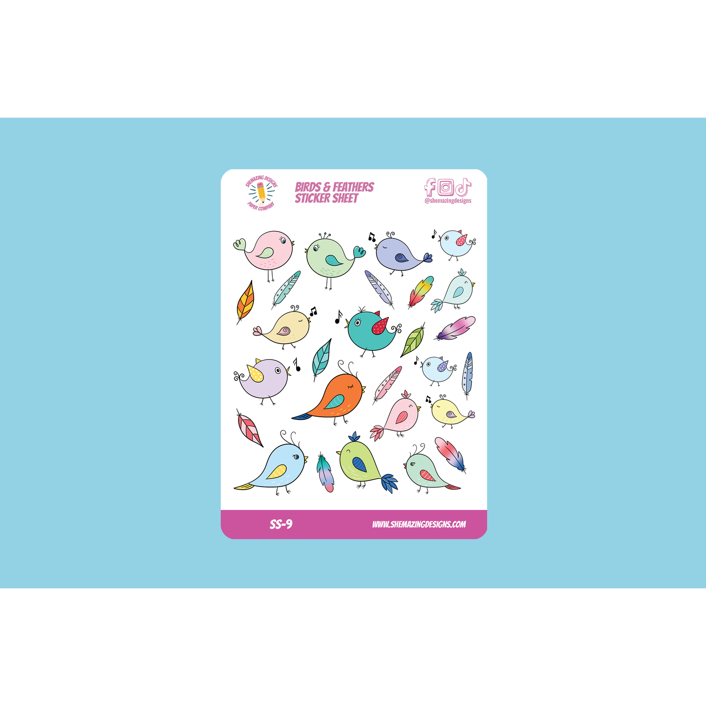 Birds & Feathers Sticker Sheet