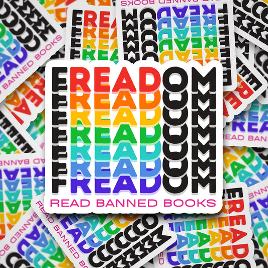 FREADOM – Read Banned Books Vinyl Sticker