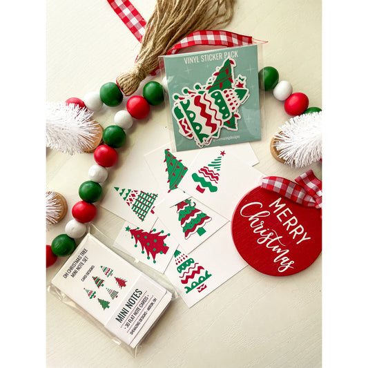 RETIRING - Oh Christmas Tree (Red-White-Green) - Mini Note Set