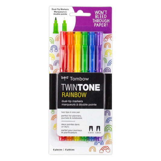 Tombow TwinTone Marker Set, 6-Pack