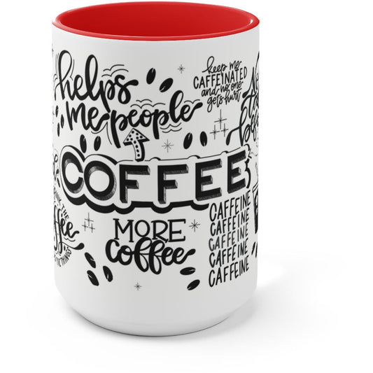 Coffee Doodle - Sketch Note Style Accent Coffee Mug, 11oz (SAMPLE)