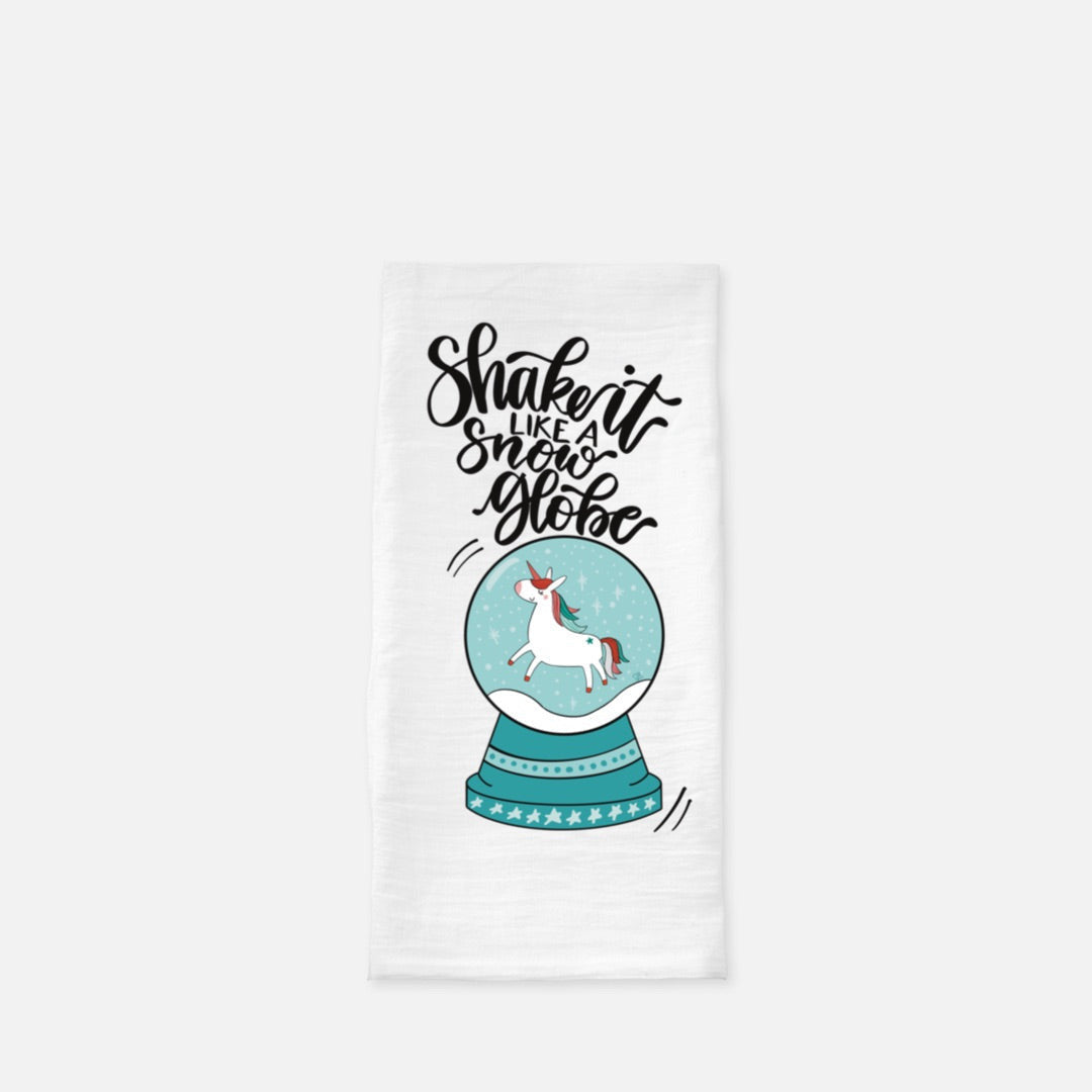 Christmas Tea Towel - Shake It Like a Snow Globe (SAMPLE)
