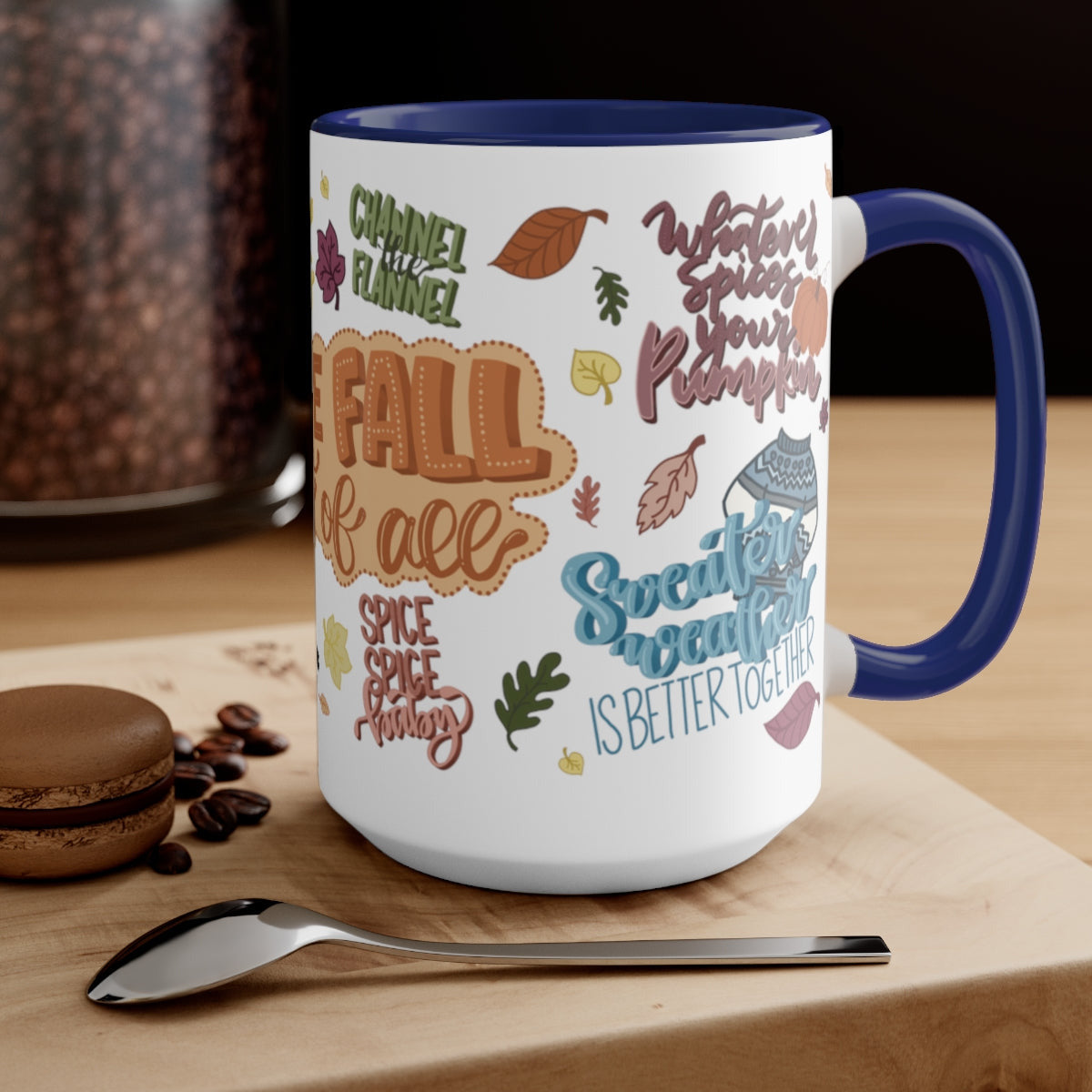 Favorite Fall Phrases and Sayings Coffee Mug, 15 oz (SAMPLE)