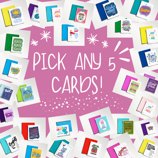Mix & Match Card Bundle - Pick Any 5 Cards - Choose Your Own