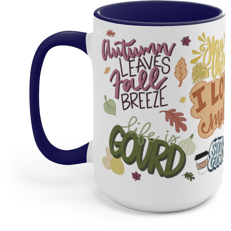 Favorite Fall Phrases and Sayings Coffee Mug, 15 oz (SAMPLE)